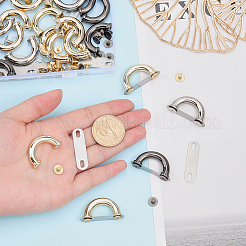 24 комплект двухцветных застежек для подвески сумок из цинкового сплава&nbsp;FIND-WR0005-96