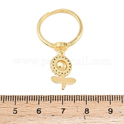 Латунные кольца-подвески с микропаве из кубического циркония для женщин&nbsp;RJEW-A090-02G