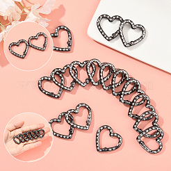 20 шт. Кольца пружинные со стразами из цинкового сплава&nbsp;FIND-SP0004-36B