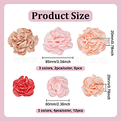 18 шт. 9-х цветные аксессуары для цветочного орнамента из полиэстера&nbsp;DIY-AR0004-98