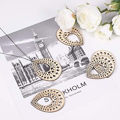 Неокрашенные деревянные большие подвески&nbsp;WOOD-PH0008-36