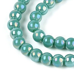 Гальванические непрозрачные стеклянные бусины&nbsp;GLAA-T032-P4mm-AB12A