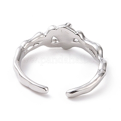 Пластиковое круглое открытое кольцо-манжета с бусинами&nbsp;RJEW-D119-05P