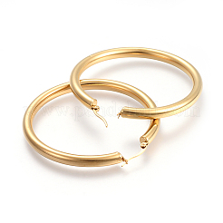 201 большие серьги-кольца из нержавеющей стали&nbsp;LS-EJEW-A052-19D-G