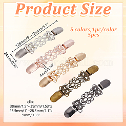 5 шт. 5-цветный цинковый сплав с кристаллами и стразами для кардигана&nbsp;AJEW-AR0005-30