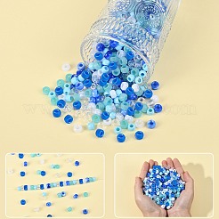 600 шт. двухцветные непрозрачные и полупрозрачные акриловые европейские бусины&nbsp;MACR-SC0002-02A