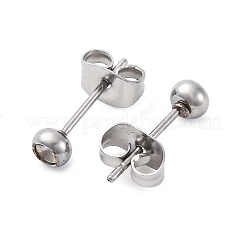 Фурнитура для сережек-гвоздиков из нержавеющей стали 304&nbsp;STAS-V003-09P-01