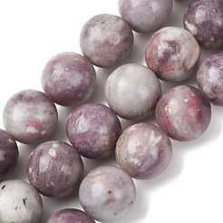 Натуральный лепидолит / пурпурный слюдяный камень бисер пряди&nbsp;G-A310-A01-16mm