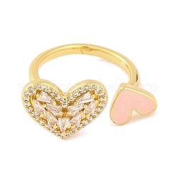 Открытые манжеты из латуни с микропаве и прозрачным фианитом&nbsp;RJEW-U009-04D-G