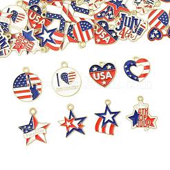 60 шт. 15 стиля эмалевые подвески из сплава ко Дню независимости&nbsp;FIND-FS0004-41