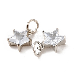 Подвески из латуни с покрытием из прозрачного кубического циркония&nbsp;KK-E081-03P