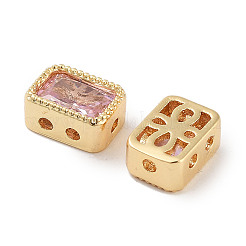 Латунные микро проложить кубического циркония бусы&nbsp;KK-C051-48G-01