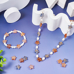 100шт 5 цвета прозрачные матовые акриловые бусины&nbsp;FACR-TA0001-05