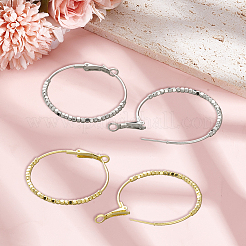 4 пара двухцветных серег-колец из сплава&nbsp;EJEW-GO0002-34