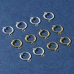 12 шт. 2-х цветная латунная фурнитура для сережек-клипс&nbsp;KK-FS0001-48