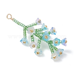 6 шт. двухцветные подвески-цветы из стеклянных бусин&nbsp;PALLOY-MZ01184