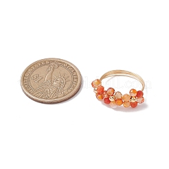 Природные сердолик кольца палец&nbsp;RJEW-TA00198-01