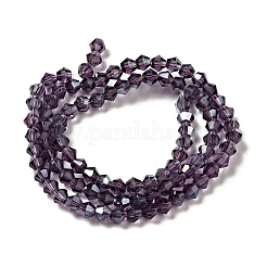 Прозрачные стеклянные бусины гальваническим пряди&nbsp;LS-EGLA-S056-4mm-18