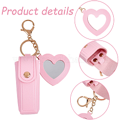 4 шт. 4-цветный брелок-подставка для помады из искусственной кожи в форме сердца&nbsp;KEYC-CL0001-35