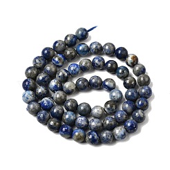 Нитки бусины из натурального ляписа-лазури&nbsp;G-A163-07-6mm