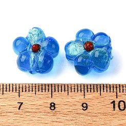 Ручная серебряная фольга стеклянные бусины Lampwork&nbsp;FOIL-T001-02H