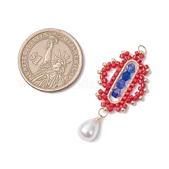 Стеклянные цилиндрические ромбовидные подвески из бисера&nbsp;PALLOY-MZ00651-02