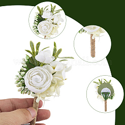 6шт. 3 стиля брошь-бутоньерка из шелковой ткани в виде цветка&nbsp;AJEW-CP0006-34
