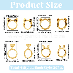 80шт. 4-х стилевая оправа из сплава&nbsp;FIND-SP0004-12G