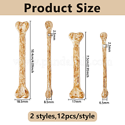 24 шт. 2 стиля декора из смоляной кости&nbsp;AJEW-DC0003-24