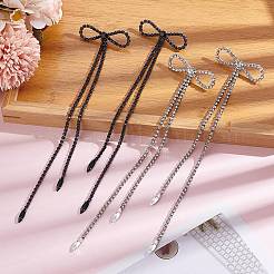 2 пара двухцветных серег-гвоздиков с бантом из сплава и булавками из стерлингового серебра&nbsp;EJEW-AN0004-89