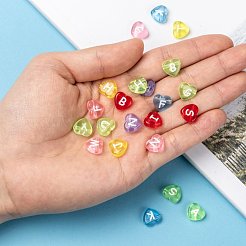 Прозрачные акриловые бусины с горизонтальным отверстием в форме сердца&nbsp;X-TACR-Q101-01