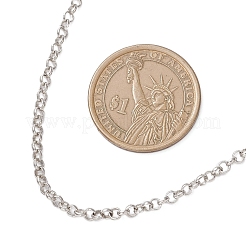 Ожерелья из цепочек Rolo из нержавеющей стали 304 толщиной 3 мм&nbsp;NJEW-JN05622-01