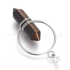 Большие подвески с острым концом на двух концах из натурального тигрового глаза&nbsp;G-G771-A01