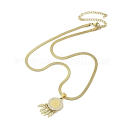 Медаль Святого Бенедикта с подвеской из перьев&nbsp;NJEW-H055-03G