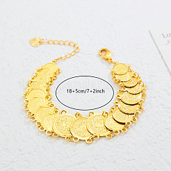 Элегантные латунные браслеты-монетки для женщин&nbsp;XQ5028