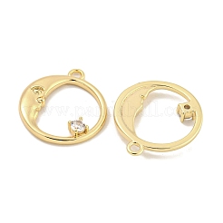 Латунные микропаве прозрачные подвески с фианитом&nbsp;KK-S386-35G