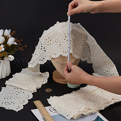 5 ярд хлопчатобумажных кружевных лент с вышивкой в виде цветка и волнистыми краями&nbsp;OCOR-FG0002-85B