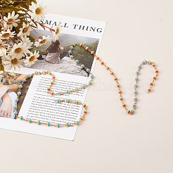 Цепи из нержавеющей стали 304 ручной работы с бусинами&nbsp;AJEW-JB00968