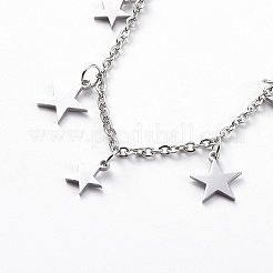 Не тускнеющие ожерелья с подвесками из нержавеющей стали марки 304&nbsp;NJEW-G334-06P