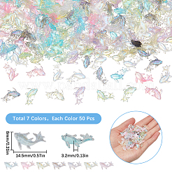 350 шт. 7-х цветные блестящие смоляные кабошоны&nbsp;MRMJ-SC0001-32