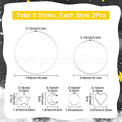 12 шт. 6 стиля железного кольца для самодельной плетеной сети/паутины с перьями&nbsp;IFIN-SP0001-50