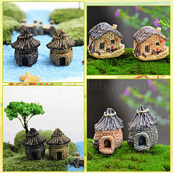 4 шт. 4-цветные миниатюрные украшения для дома из смолы&nbsp;DJEW-SP0001-17