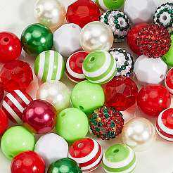 60 шт. 12 стиля прозрачных смоляных градуированных бусин со стразами&nbsp;RESI-PA0001-08