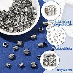 90 шт. 9 стиля европейских бусин из нержавеющей стали&nbsp;OPDL-YW0001-10