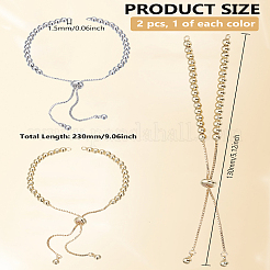 2шт 2 цвета латунная цепочка изготовления браслета&nbsp;KK-LP0001-99