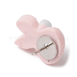 Булавки для карт с изображением кролика и бантом из смолы с кабошоном&nbsp;AJEW-TB00012-03