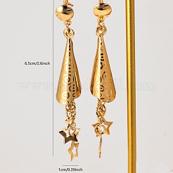 Элегантные латунные серьги-кольца в форме звезды с кисточками&nbsp;XN7680-1