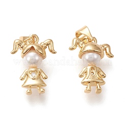 Латунные микропаве прозрачные подвески с фианитом&nbsp;ZIRC-CJ0001-08