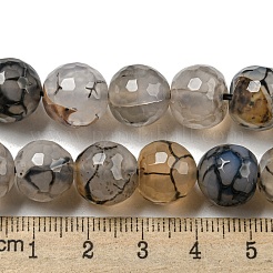 Граненые натуральные драконьи вены агатовые бусины&nbsp;G-F447-12mm-I03