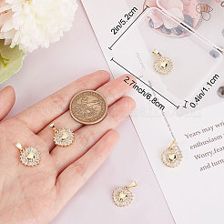 6 шт. Латунные подвески с микропаве&nbsp;ZIRC-BBC0001-73